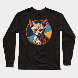 Devon Rex Embroidered Patch Long Sleeve T-Shirt